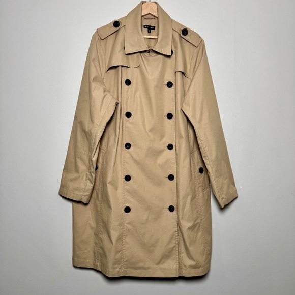 Universal Standard Derjon Trench Coat Khaki Sz L (22-24) - Picture 3 of 10